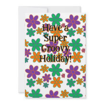 Groovy 70s Flower Inspired Holiday Kaart