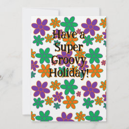 Groovy 70s Flower Inspired Holiday Kaart