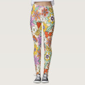 Groovy 70s Flower Power ID929 Leggings (Voorkant)