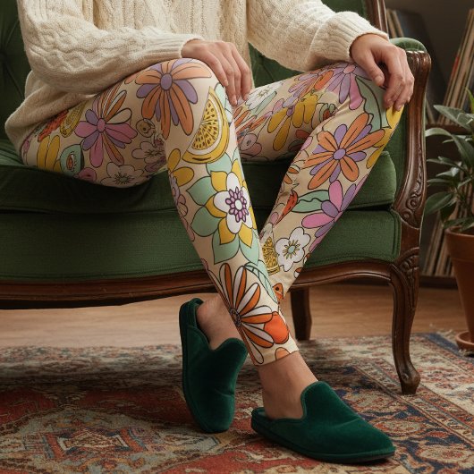Groovy 70s Flower Power ID929 Leggings