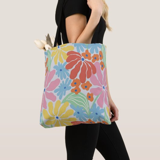 Groovy 70s  Flower Power Tote Bag (Dichtbij)