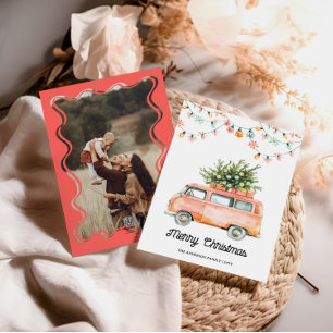 Groovy 70s Foto Kerstkaart