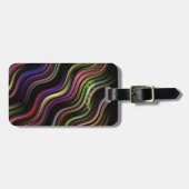 Groovy 70's golvende hippie psychedelic bagagelabel (Voorkant horizontaal)
