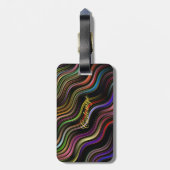 Groovy 70's golvende hippie psychedelic bagagelabel (Achterkant verticaal)