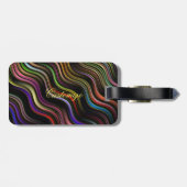Groovy 70's golvende hippie psychedelic bagagelabel (Achterkant horizontaal)