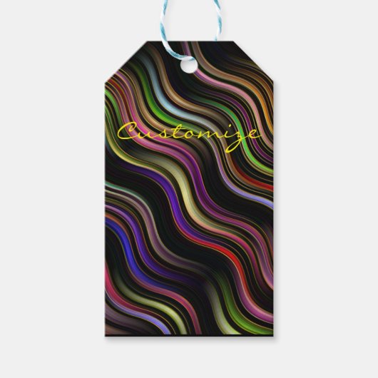 Groovy 70's golvende hippie psychedelic cadeaulabel (Voorkant)
