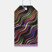 Groovy 70's golvende hippie psychedelic cadeaulabel (Achterkant)