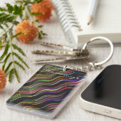 Groovy 70's golvende hippie psychedelic sleutelhanger (Voorkant Rechts)