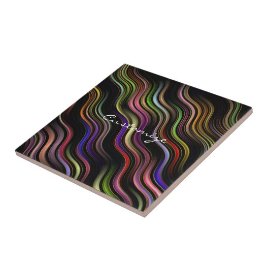 Groovy 70's golvende hippie psychedelic tegeltje (Zijkant)