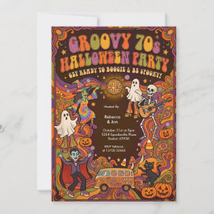 Groovy 70s Halloween-feest uitnodiging