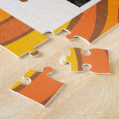 Groovy 70s herfst Oranje bruine foto op maat Legpuzzel (Zijkant)