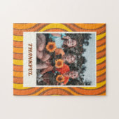 Groovy 70s herfst Oranje bruine foto op maat Legpuzzel (Horizontaal)
