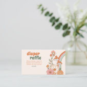 Groovy 70s Hippie Baby shower Luier Raffle Kaart Visitekaartje (Staand voorkant)