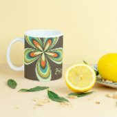 Groovy 70s Hippie Bloem Bruin Retro Daisy Naam Koffiemok