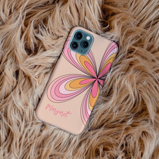 Groovy 70s Hippie Bloemperzik Fuzz Daisy Naam Case-Mate iPhone Case