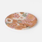 Groovy 70s Hippie Floral Baby shower Papier Borden Papieren Bordje (Gekanteld)