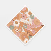 Groovy 70s Hippie Floral Baby shower servetten (Hoek)