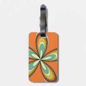 Groovy 70s Hippie Flower Oranje Retro Daisy Naam Bagagelabel (Achterkant verticaal)