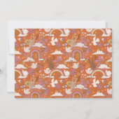 Groovy 70s Hippie Vrede Sinaasappel Bat Mitzvah Cu Bedankkaart (Achterkant)