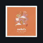 Groovy 70s Hippie Vrede Sinaasappel Bat Mitzvah Cu Servet<br><div class="desc">Groovy 70s Retro Hippie Peace Sinaasappel Bat Mitzvah Aangepaste Servetten</div>