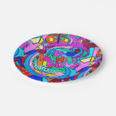 Groovy 70's hippieachtige liefdesbloemen papieren bordje (Gekanteld)