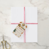 Groovy 70s Kerstfeest Cadeaulabel (Met Touw)