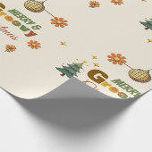 Groovy 70s Kerstfeest Cadeaupapier (Hoek)