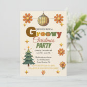 Groovy 70s Kerstfeest Kaart (Staand voorkant)