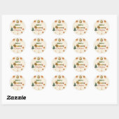 Groovy 70s Kerstfeest Ronde Sticker (Vel)