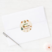 Groovy 70s Kerstfeest Ronde Sticker (Envelop)