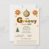 Groovy 70s Kerstfeest  RSVP Kaartje (Voorkant)