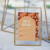 Groovy 70s Laten we Drink Bruiloft Bar Teken Poster