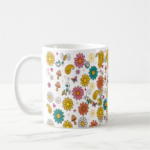 Groovy 70s Madeliefje Flower Power Patroon Koffiemok