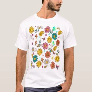 Groovy 70s Madeliefje Flower Power Patroon T-shirt