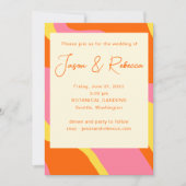 Groovy 70's Oranje roze in één begrotingsweddensch Kaart (Voorkant)