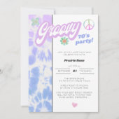 Groovy 70's Party Pastel Tie Dye Birthday Kaart (Voorkant)