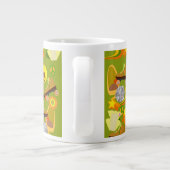 Groovy 70's patroon grote koffiekop (Achterkant)