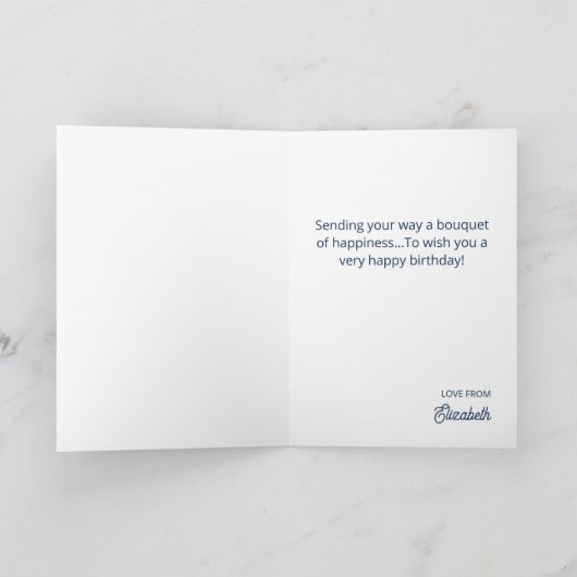 Groovy 70s Psychedelic Floral Retro Verjaardag Kaart (Binnen)