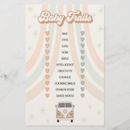 groovy 70s retro baby shower game baby