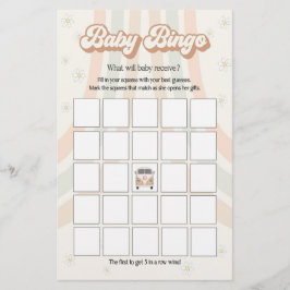 groovy 70s retro baby shower game, baby bingo
