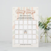 groovy 70s retro baby shower game, baby bingo (Staand voorkant)