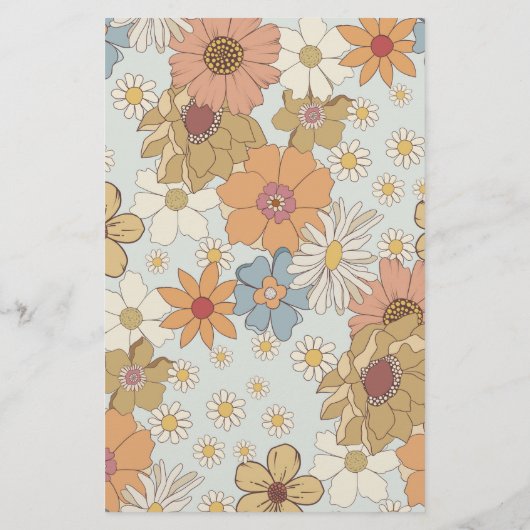 Groovy 70s retro baby shower spel baby bingo (Achterkant)