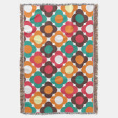 Groovy 70s Retro Flower Pattern | Bold Boho Floral Deken (Voorkant Verticaal)