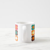 Groovy 70s Retro Flower Pattern | Bold Boho Floral Espresso Kop (Achterkant)