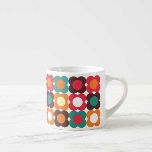 Groovy 70s Retro Flower Pattern | Bold Boho Floral Espresso Kop (Rechts)