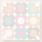 Groovy 70s Retro Flower Pattern | Bold Boho Floral Glazen Onderzetter (Achterkant)