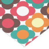 Groovy 70s Retro Flower Pattern | Bold Boho Floral Korte Tafelloper (Hoek)