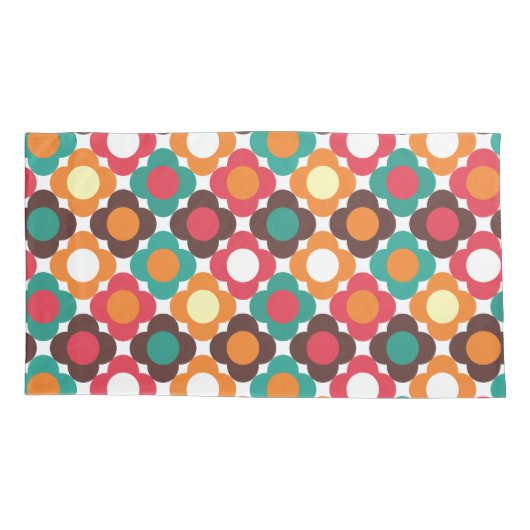 Groovy 70s Retro Flower Pattern | Bold Boho Floral Kussensloop (Achterkant)