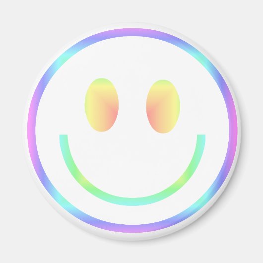 Groovy 70s Retro Happy Face Magneet (Voorkant)