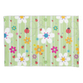 Groovy 70s Retro Hippie Flower Power Ladybug Kussensloop (Voorkant)